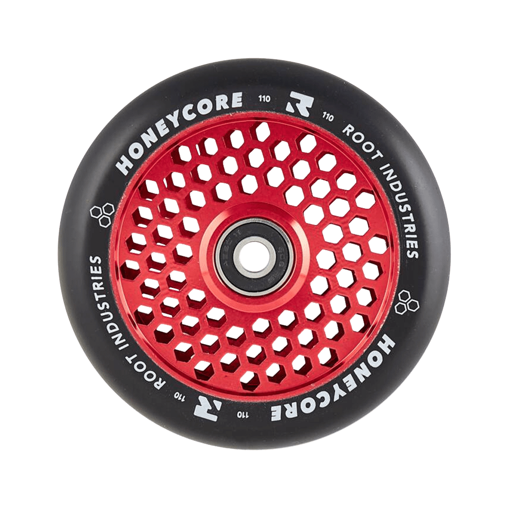 Pair White/Red Root Industries 110mm HoneyCore Wheels 